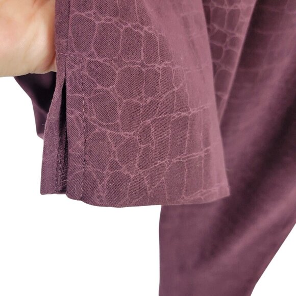 Crocodile Print Plum Purple Pants Women 9/10  Business Casual Retro Style Lounge - Picture 7 of 14